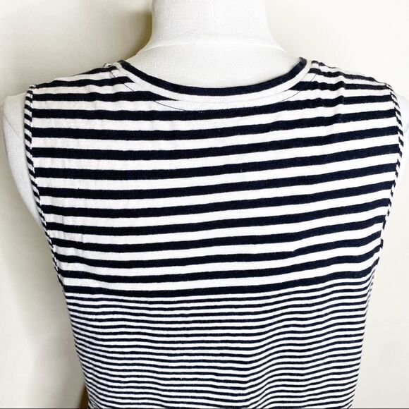 Joie Black White Striped Sleeveless Tank Top XL - Picture 7 of 9